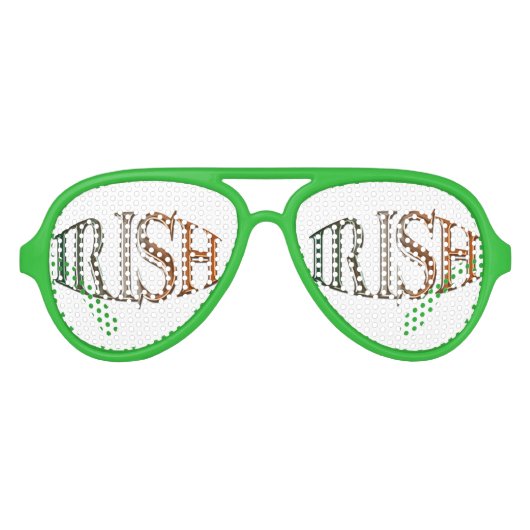 De vlag van Ierland Tekst voor Ierse patriotten Aviator Zonnebril (Voorkant)