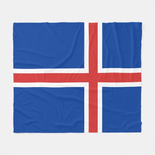 De Vlag van IJsland Fleece Deken (Voorkant (Horizontaal))