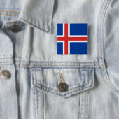 De vlag van IJsland Vierkante Button 5,1 Cm (In situ)