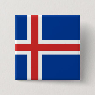 De vlag van IJsland Vierkante Button 5,1 Cm