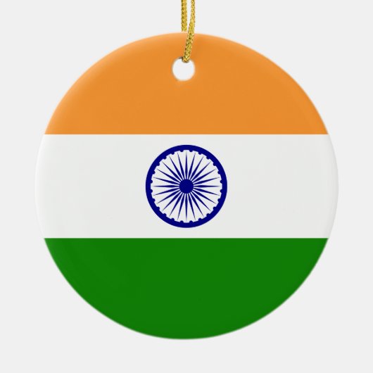 De vlag van India. Bharat Ganrajya Keramisch Ornament (Voorkant)