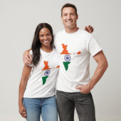 De vlag van India op de kaart T-shirt (Unisex)