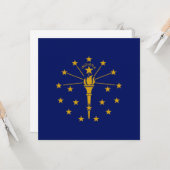 De vlag van Indiana Kaart (Voorkant / Achterkant in situ)