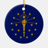 De vlag van Indiana Keramisch Ornament (Voorkant)