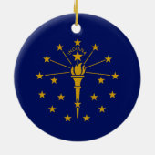 De vlag van Indiana Keramisch Ornament (Achterkant)