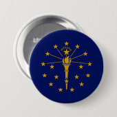 De vlag van Indiana Ronde Button 7,6 Cm (Voorkant /achterkant)