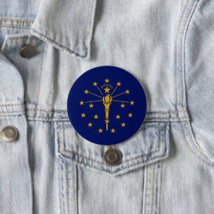 De vlag van Indiana Ronde Button 7,6 Cm