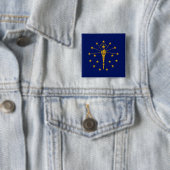 De vlag van Indiana Vierkante Button 5,1 Cm (In situ)