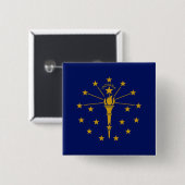 De vlag van Indiana Vierkante Button 5,1 Cm (Voorkant /achterkant)