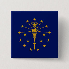 De vlag van Indiana Vierkante Button 5,1 Cm