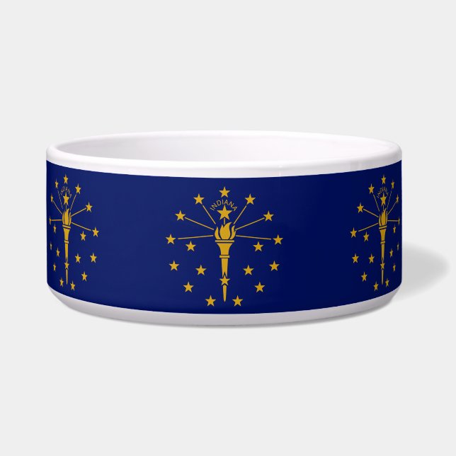 De vlag van Indiana Voerbakje (Voorkant)