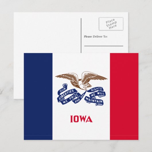 De vlag van Iowa Briefkaart (Voorkant / Achterkant)