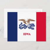 De vlag van Iowa Briefkaart (Voorkant / Achterkant)