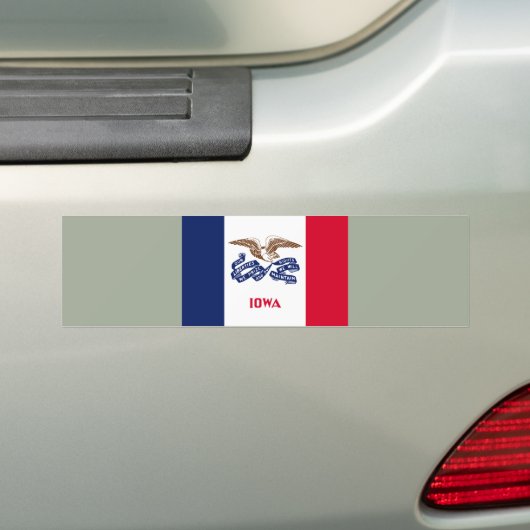 De vlag van Iowa Bumpersticker (Op auto)