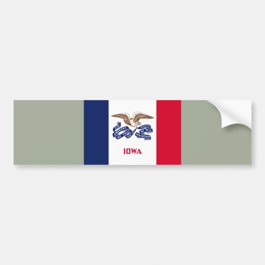 De vlag van Iowa Bumpersticker (Voorkant)