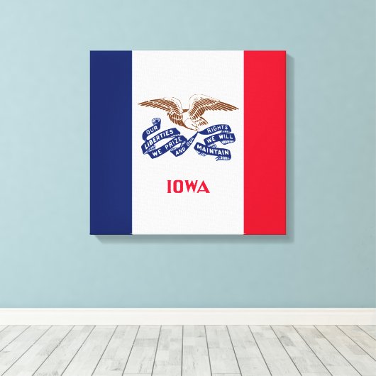 De vlag van Iowa Canvas Afdruk (Insitu (Houten vloer))