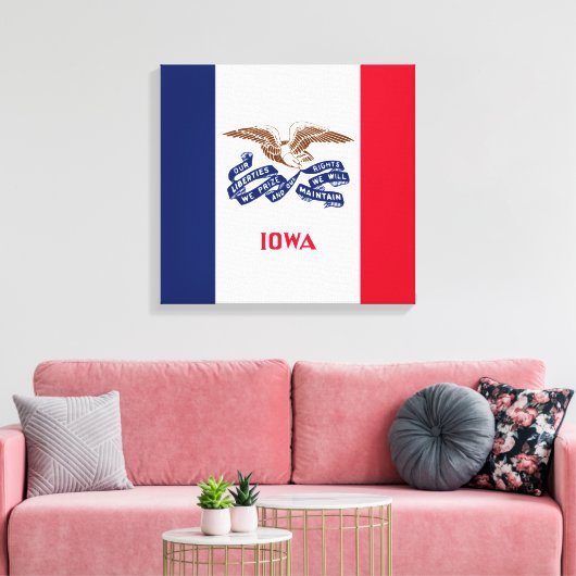 De vlag van Iowa Canvas Afdruk (Insitu (Woonkamer))