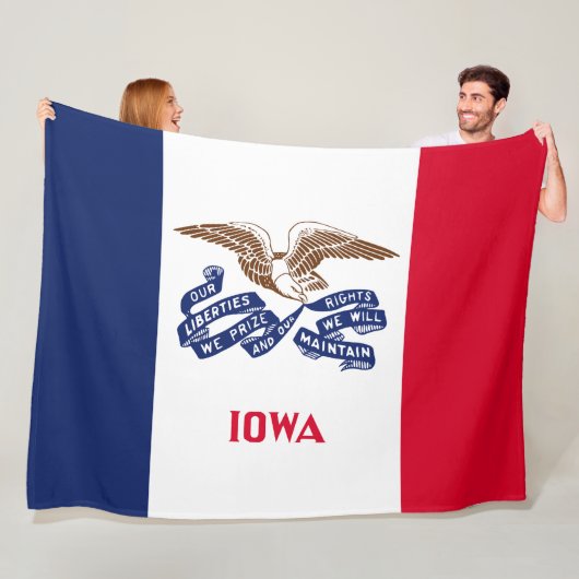 De vlag van Iowa Fleece Deken (In situ)