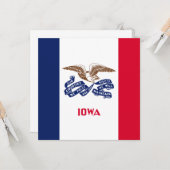 De vlag van Iowa Kaart (Voorkant / Achterkant in situ)