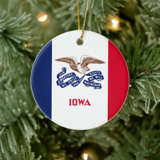 De vlag van Iowa Keramisch Ornament (Boom)