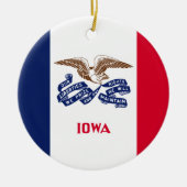 De vlag van Iowa Keramisch Ornament (Voorkant)