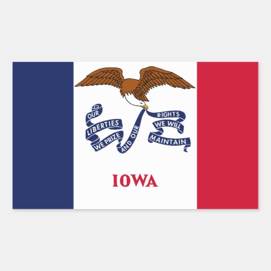 De vlag van Iowa Rechthoekige Sticker (Voorkant)