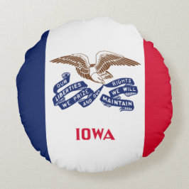 De vlag van Iowa Rond Kussen