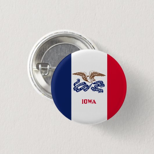 De vlag van Iowa Ronde Button 3,2 Cm (Voorkant /achterkant)
