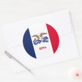 De vlag van Iowa Ronde Sticker (Envelop)