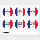 De vlag van Iowa Ronde Sticker (Vel)