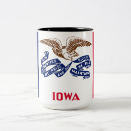 De vlag van Iowa Tweekleurige Koffiemok