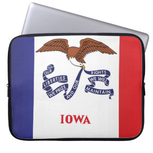 De vlag van Iowa, Verenigde Staten van Amerika Laptop Sleeve