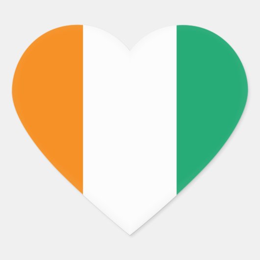 De Vlag van Ivoorkust Hart Sticker (Voorkant)