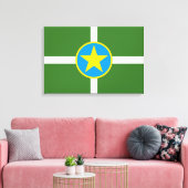 De vlag van Jackson (Mississippi) Canvas Afdruk (Insitu (Woonkamer))
