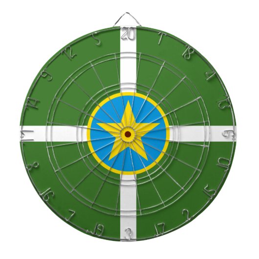 De vlag van Jackson (Mississippi) Dartbord (Voorkant)