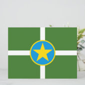 De vlag van Jackson (Mississippi) Kaart (Staand voorkant)