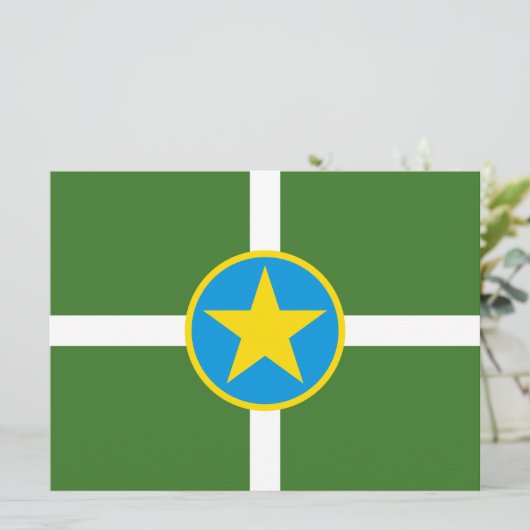 De vlag van Jackson (Mississippi) Kaart (Staand voorkant)