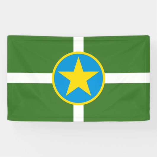 De vlag van Jackson (Mississippi) Spandoek (Horizontaal)