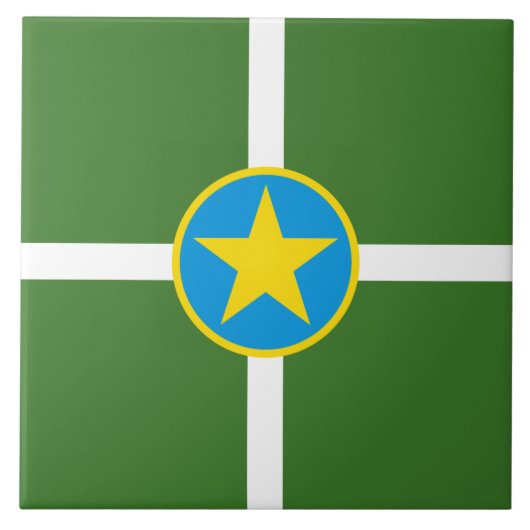 De vlag van Jackson (Mississippi) Tegeltje (Voorkant)