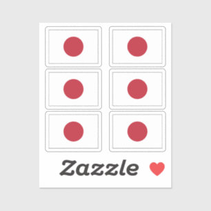 De vlag van Japan Collectie pack van 6 Sticker