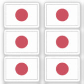 De vlag van Japan Collectie pack van 6 Sticker (Voorkant)