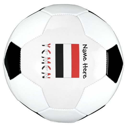 De vlag van Jemen en Jemen is gepersonaliseerd Voetbal (Gedraaid)