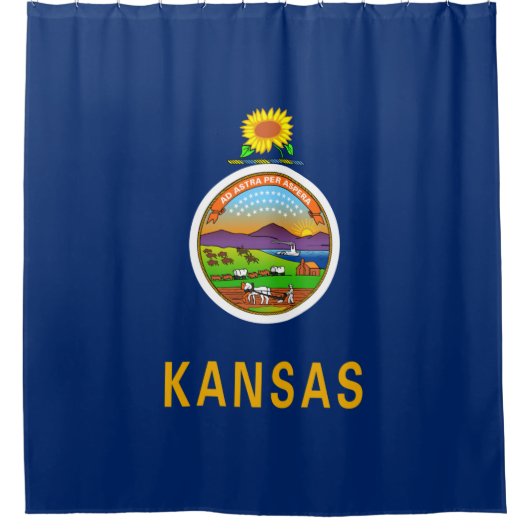 De vlag van Kansas Douchegordijn (Voorkant)
