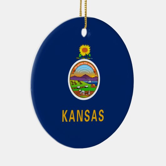 De vlag van Kansas Keramisch Ornament (Rechts)