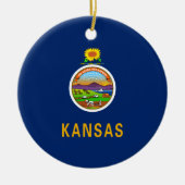 De vlag van Kansas Keramisch Ornament (Voorkant)