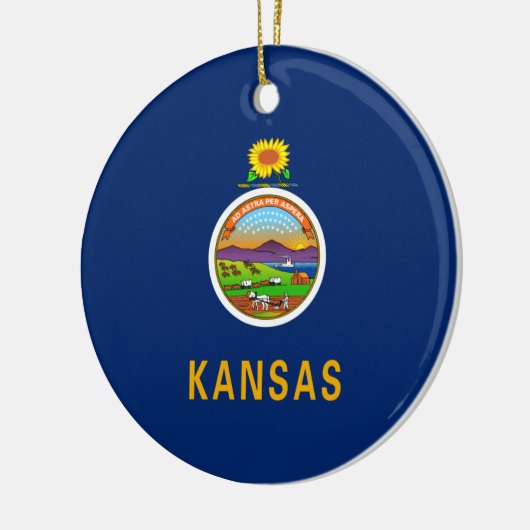 De vlag van Kansas Keramisch Ornament (Links)