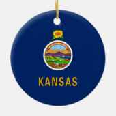 De vlag van Kansas Keramisch Ornament (Achterkant)