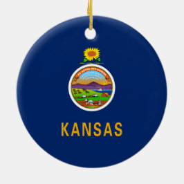 De vlag van Kansas Keramisch Ornament