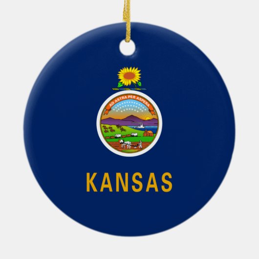De vlag van Kansas Keramisch Ornament (Achterkant)