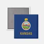De vlag van Kansas Magneet (Voorkant / Achterkant)